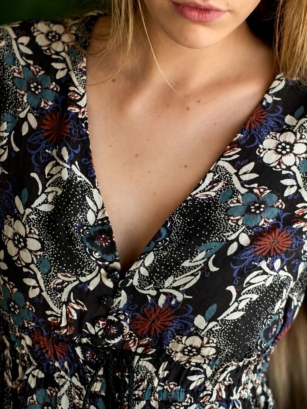 FREE PEOPLE Stealing Fire Floral Mini Dress Size S - Picture 3 of 7